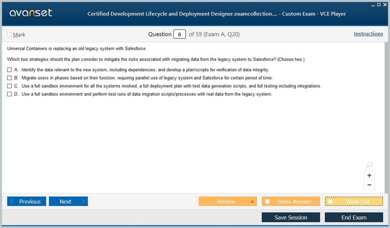 Certified Development Lifecycle and Deployment Designer Premium VCE Screenshot #1